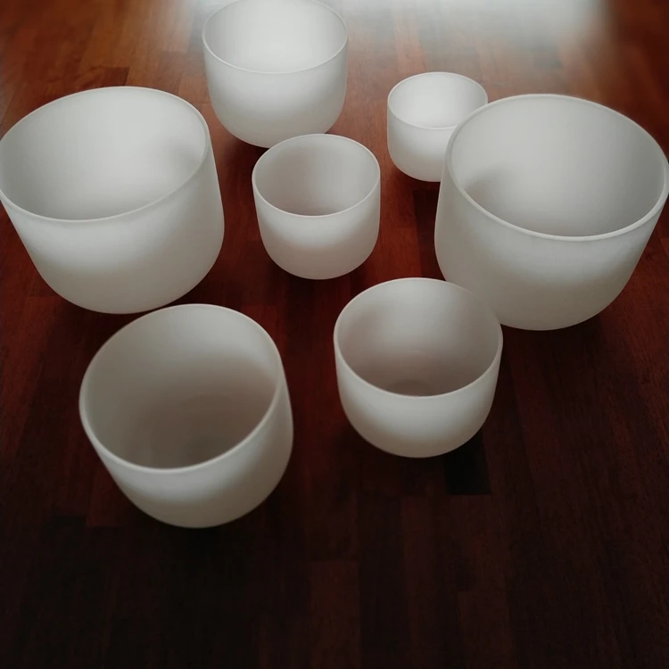 
440hz And 432 hz Crystal Singing Bowls Quartz Wholesale With All The Tones 