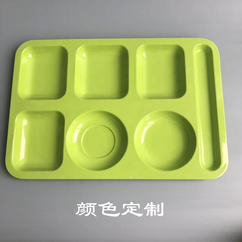 School and company canteens, restaurants, salad and fast food 6 lattices of dishes Melamine tableware factory sales