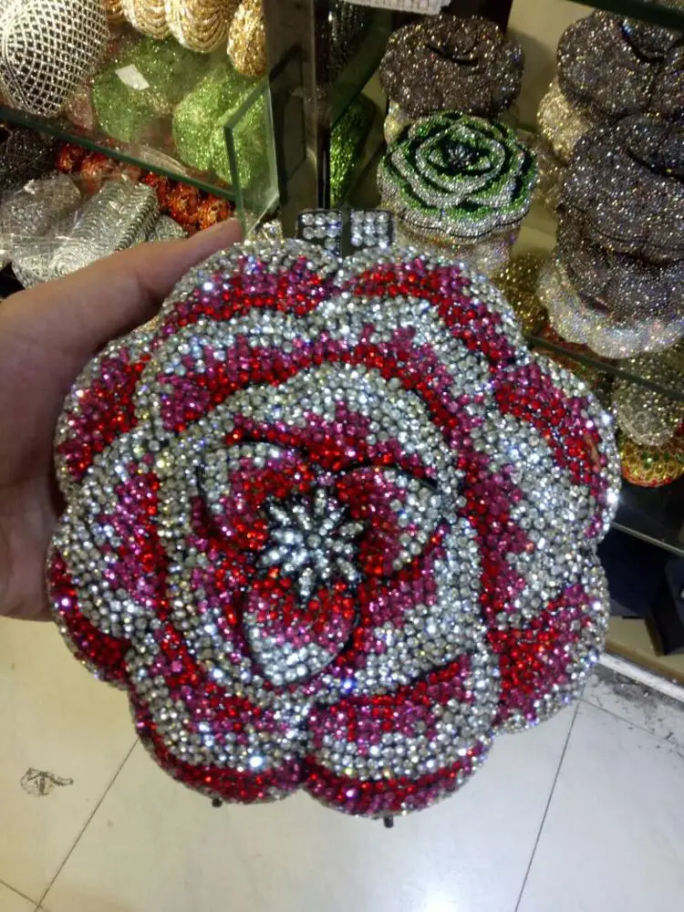 
DB577 crystal shoes and bag italian evening bags gold color 