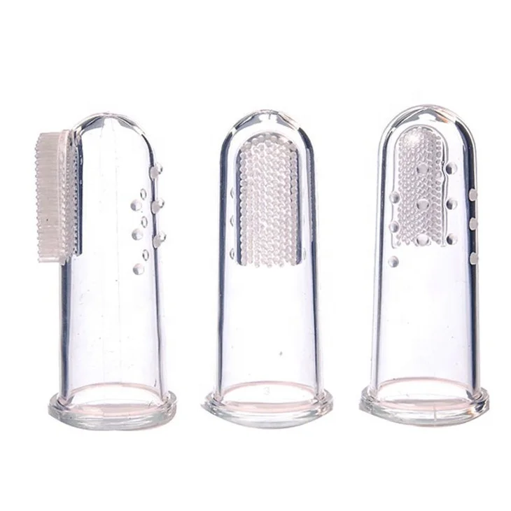 Material Food Grade Silicone Soft Silicone Rubber children Baby Teething Finger Toothbrush