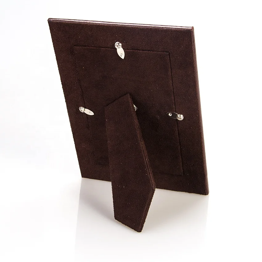 High quality Desk Table PU leather photo picture frame with custom logo