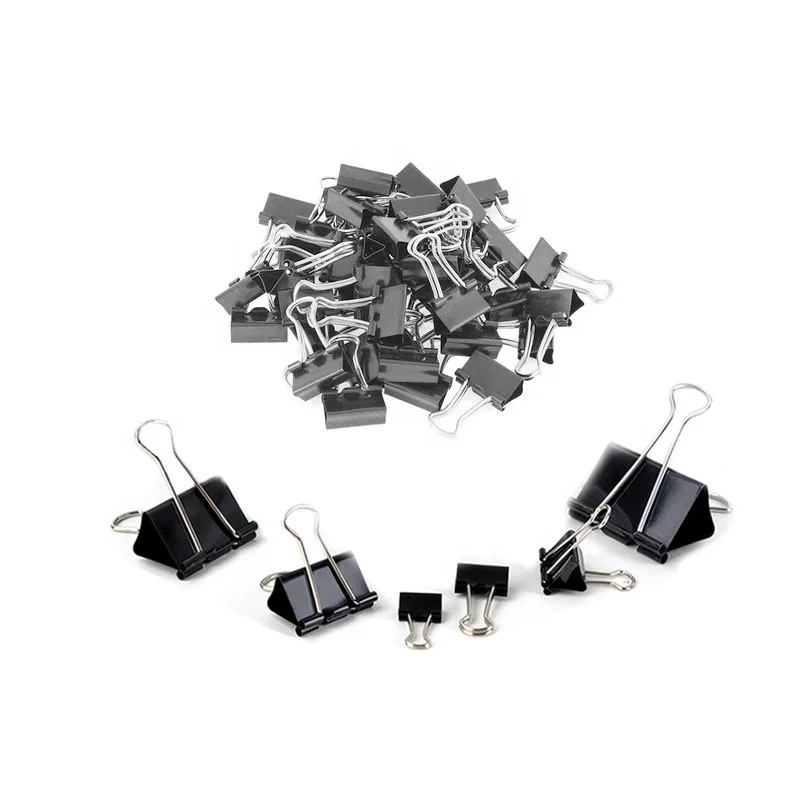 19mm Black Metal Binder Clips Notes Letter Paper Clip Office Supplies Binding Securing Clip Product Offer Free Sample