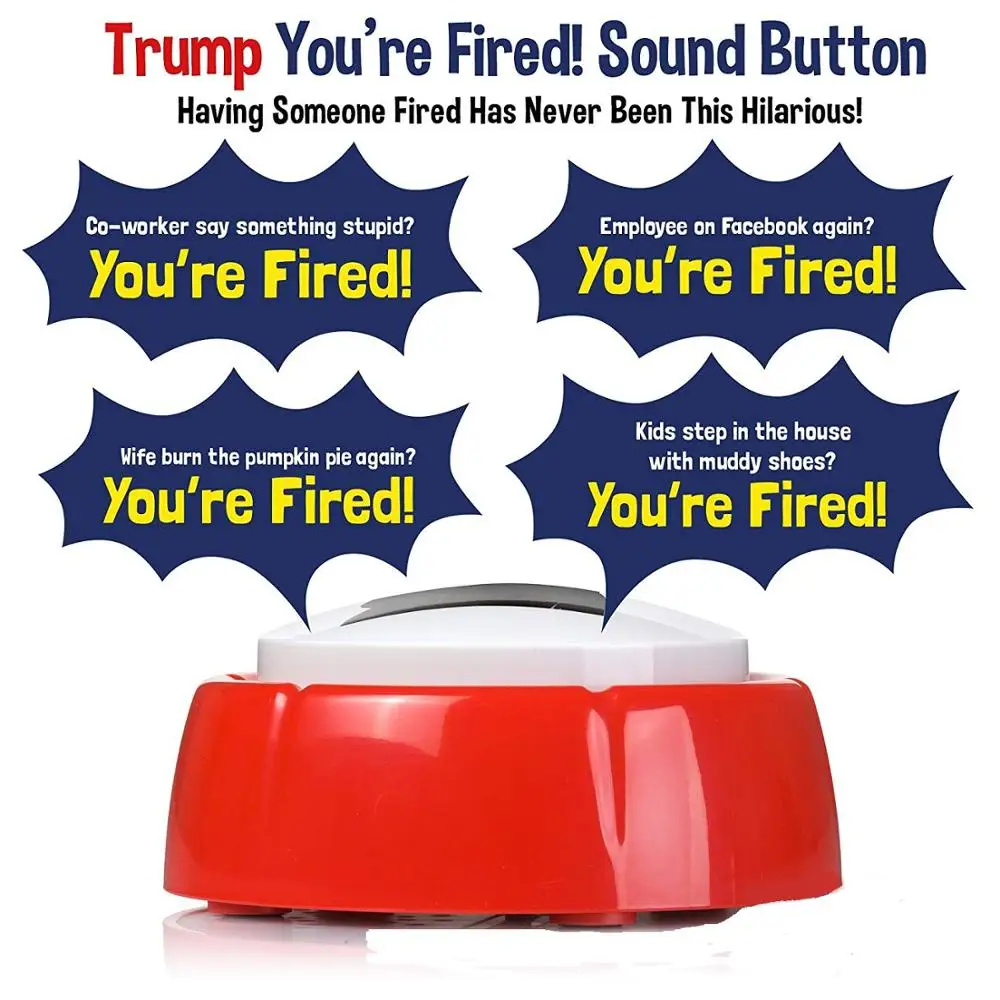 Custom Easy Button  You are Fired push button electronic sound voice music message box buzzer button