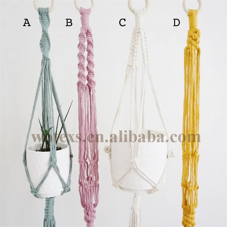 Цветные комнатные вешалки для макраме ручной работы PH179, держатели для горшков, хлопковая вешалка для растений для украшения дома и сада
