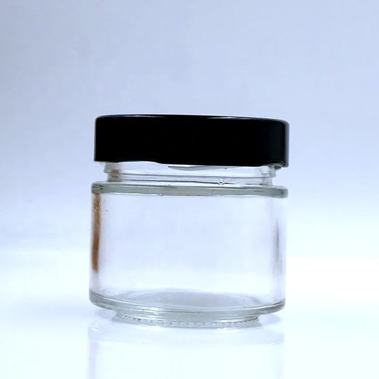 wholesale glass bottle 100ml vacuum spice storage container 4oz food canisters empty ergo glass jars with metal twist off lids