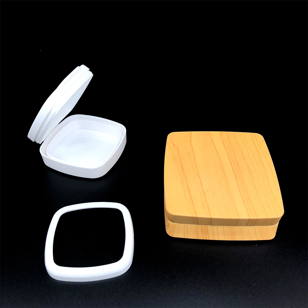 Custom empty cosmetic foundation powder compact with mirror and puff square magnet air cushion case