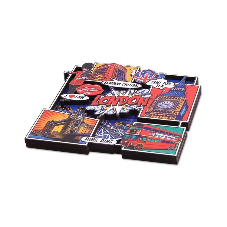 Деревянная двухслойная доска с лазерной резкой, 3D магнит на холодильник, сувенир, Сингапур, магнит на холодильник