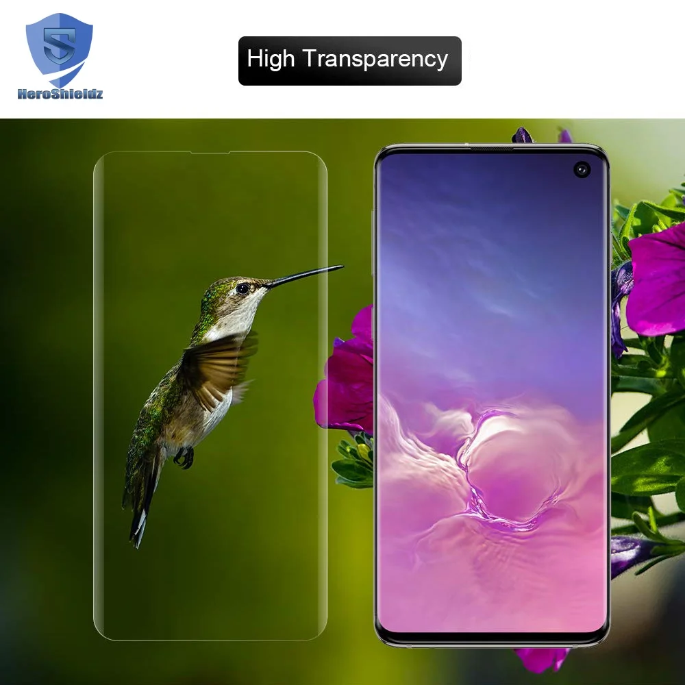 For Samsung S10/S10 Plus UV Nano Liquid Full Glue Glass Screen Protector S10/S10+ Fingerprint to Unlock UV Glass