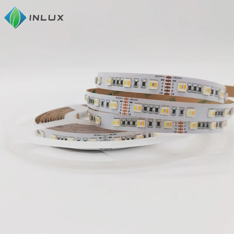 
DC24V 12V smd 5050 5 in 1 60leds/m 12mm 5 colors in 1 led rgb cct colorful changing rgbww led strip 