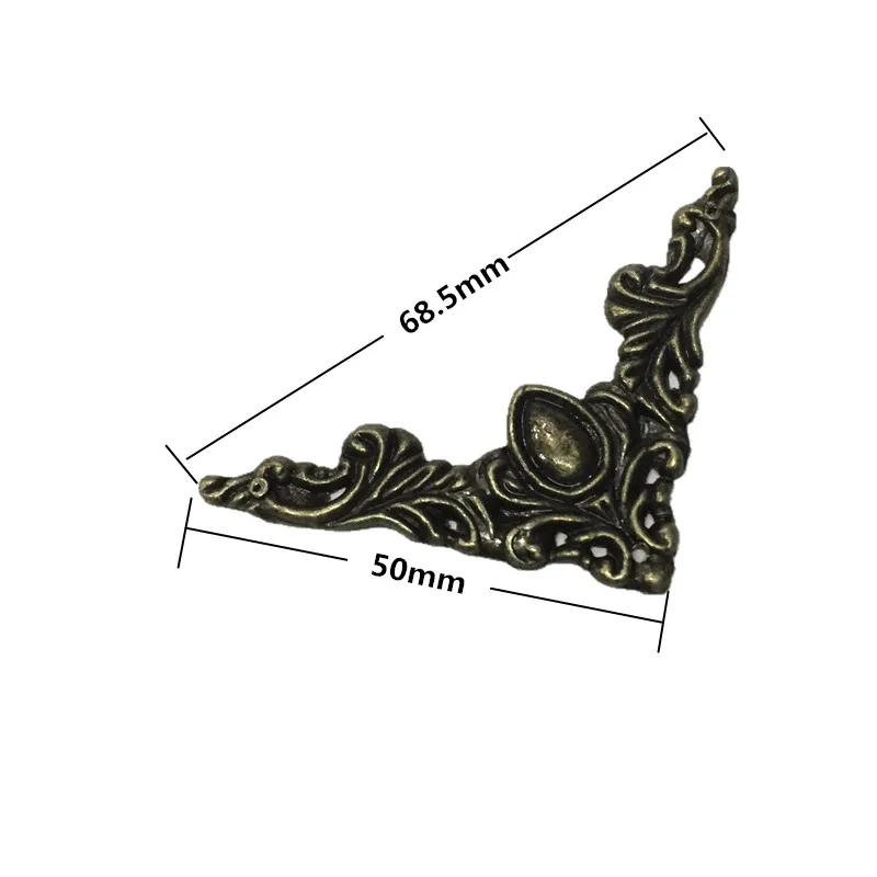 
Factory supply new design decorative zinc alloy flat antique bronze metal corner protector for jewelry box 