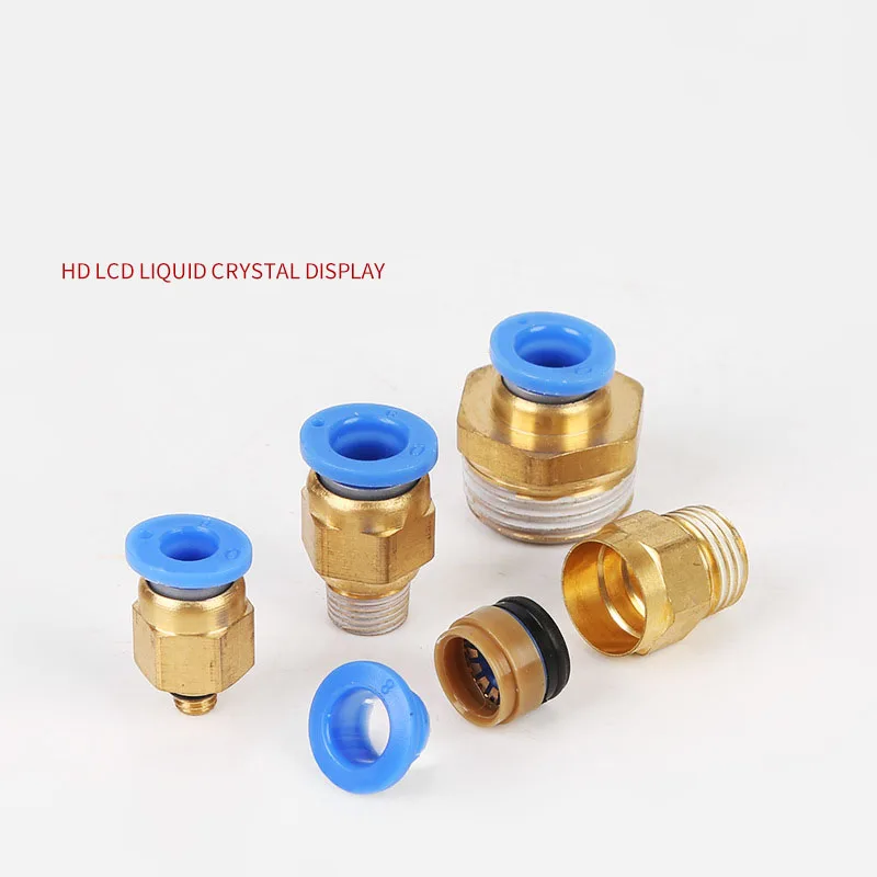 PC male thread straight copper quick connect tube air fittings one touch pneumatic fittings connecting pneumatic fittings