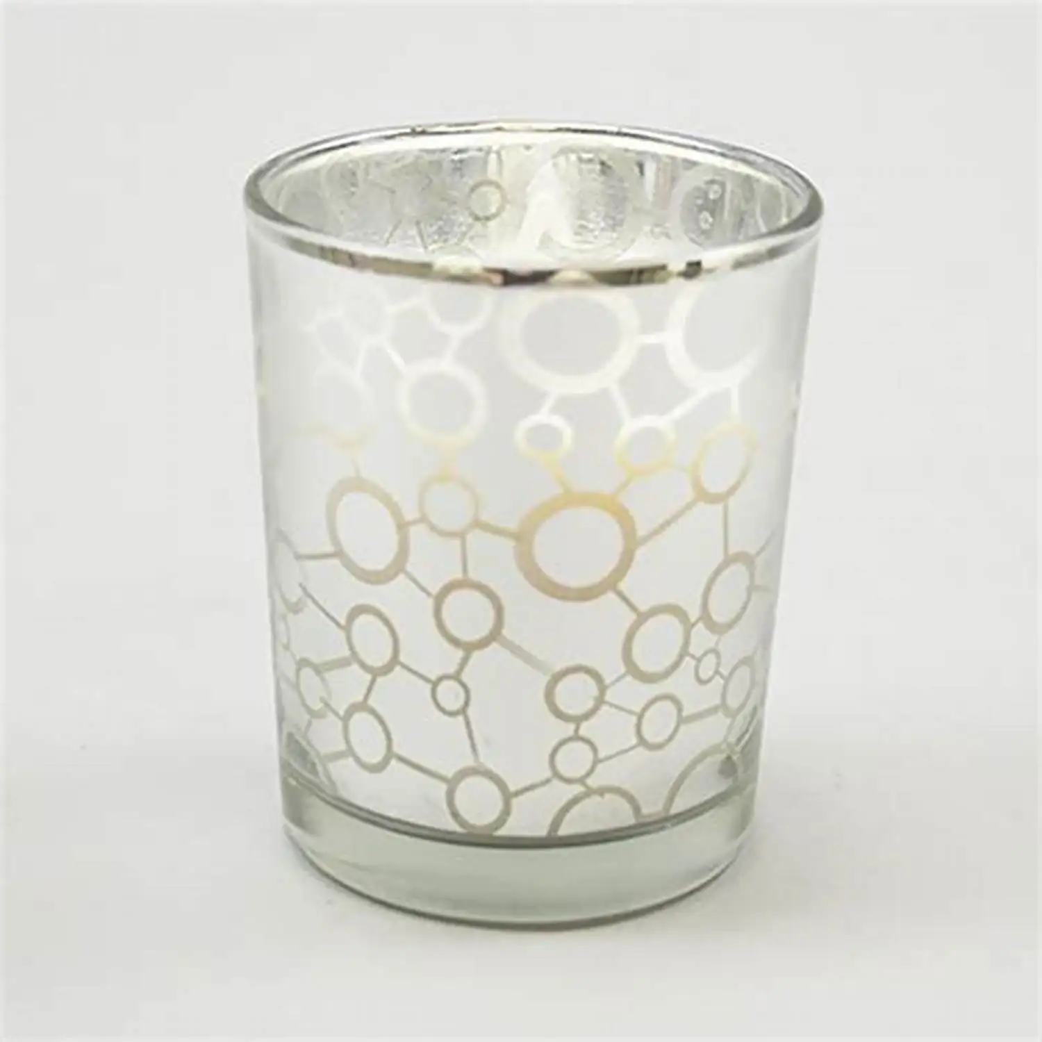 polished glass jar pattern lasered print votive tealight candle glass jar