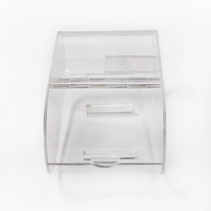 Custom sizes clear ellipse shape acrylic candy bins food cookie nuts containers display box with price tag slot wholesale