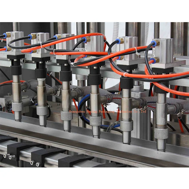 Automatic servo motor 4 head piston filler with large hopper