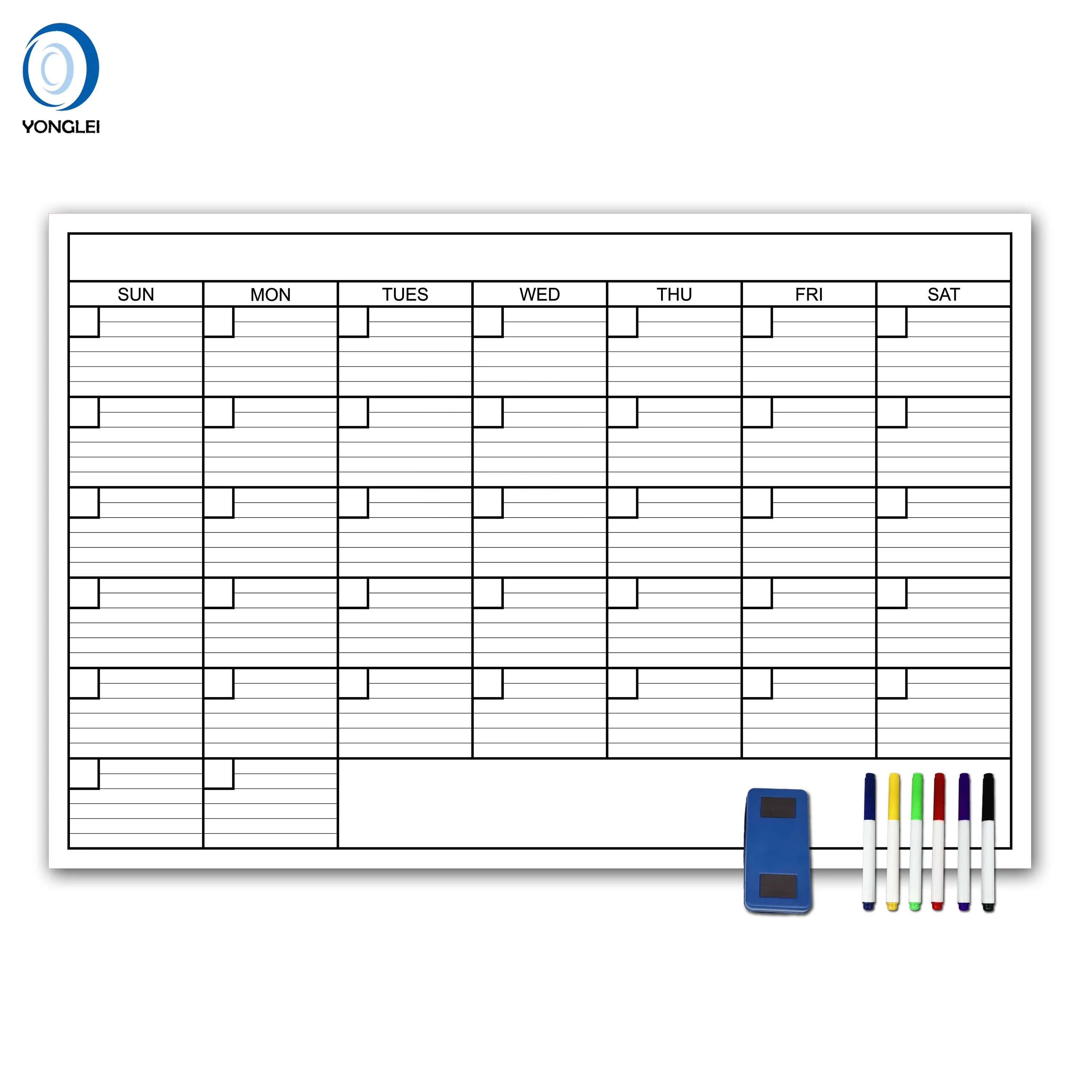Premium Huge Size Dry Erase Laminated Wall Calendar Board Wall Calender Paper Wall Calendar 36X48 Inch 001-01-2B1