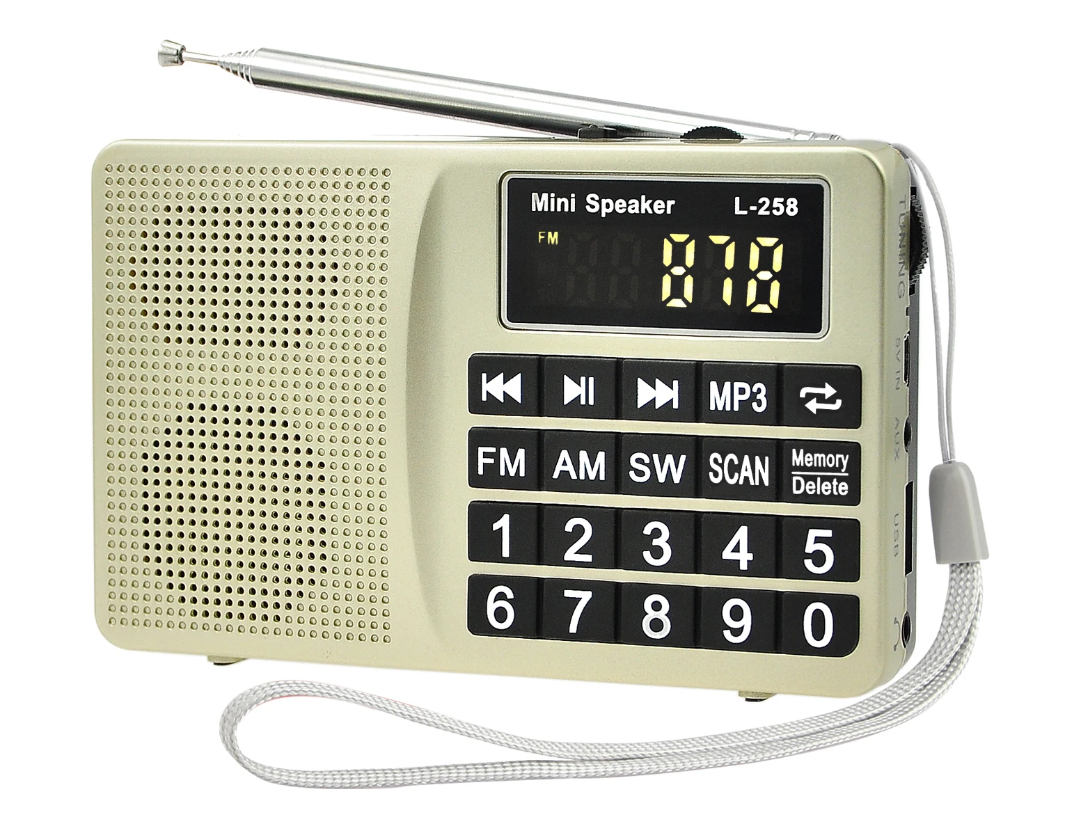 
 L-258 глобальное радио, все диапазоны AM FM SW, высокочувствительное портативное дисплейное радио с экраном  
