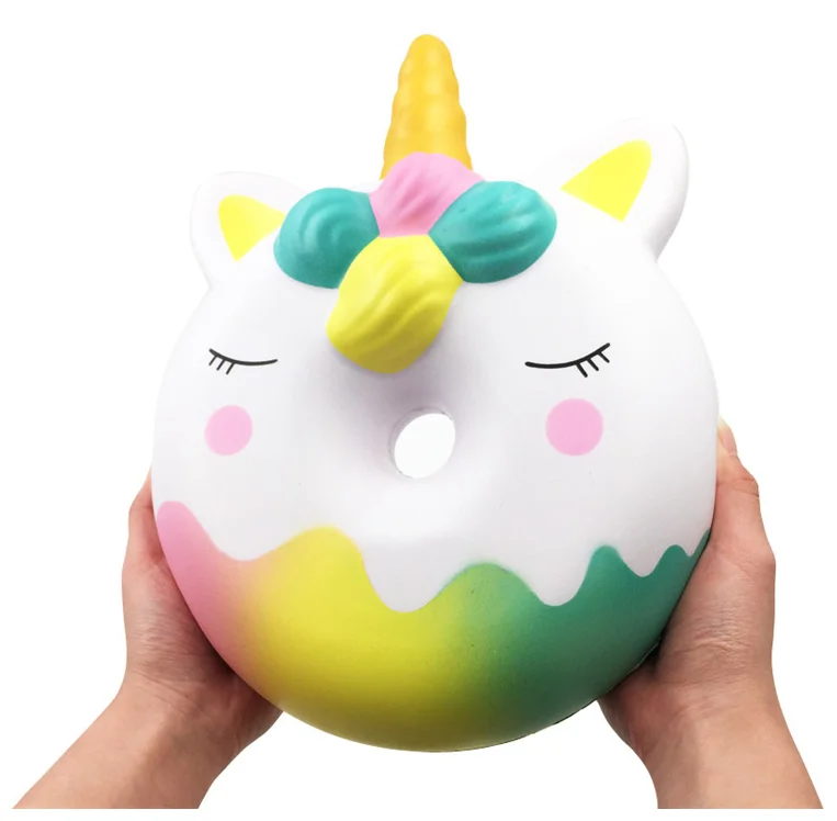 2021  Wholesale OEM Slow Rising Soft Scented Custom Christmas Promotional PU Decorative Giant Unicorn Donut Squishy
