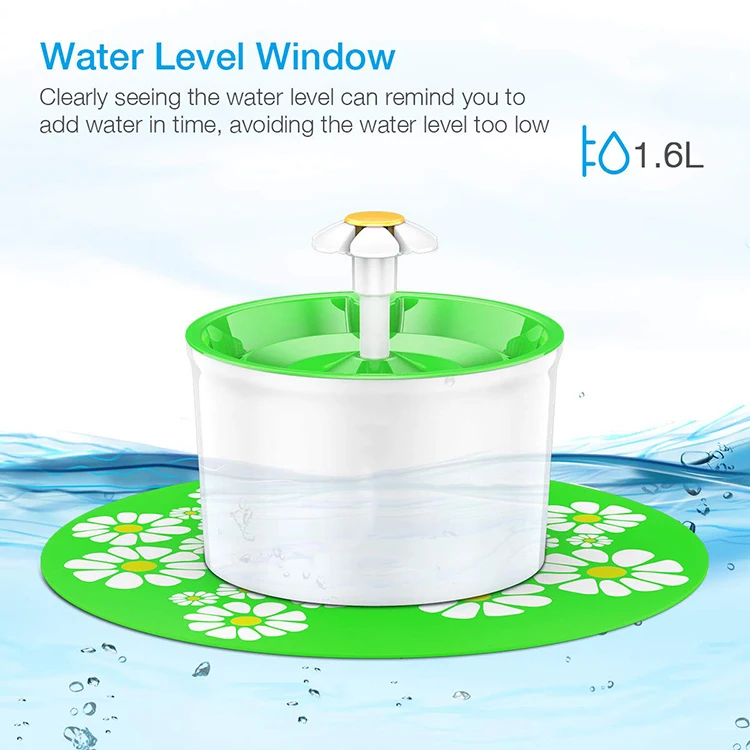 Best Selling Products Pet Supplies Durable Colors Round Flower Shape Water Drinking Basin Automatic Electric Dog Cat Fountain