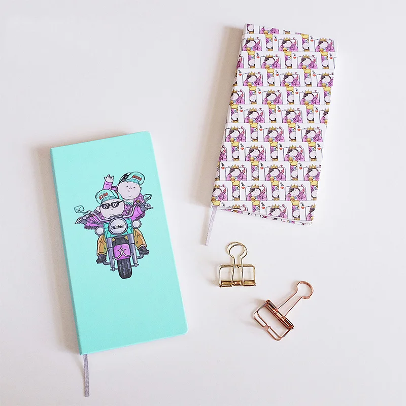 LABON Cute Stationery Portable Pocket A7 PU Leather Hardcover Customized Rabbit Notebook  With Ribbon