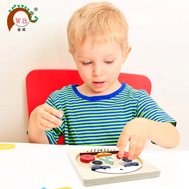 
wooden puzzle toys for kids, facial makeup shape sorter toys 