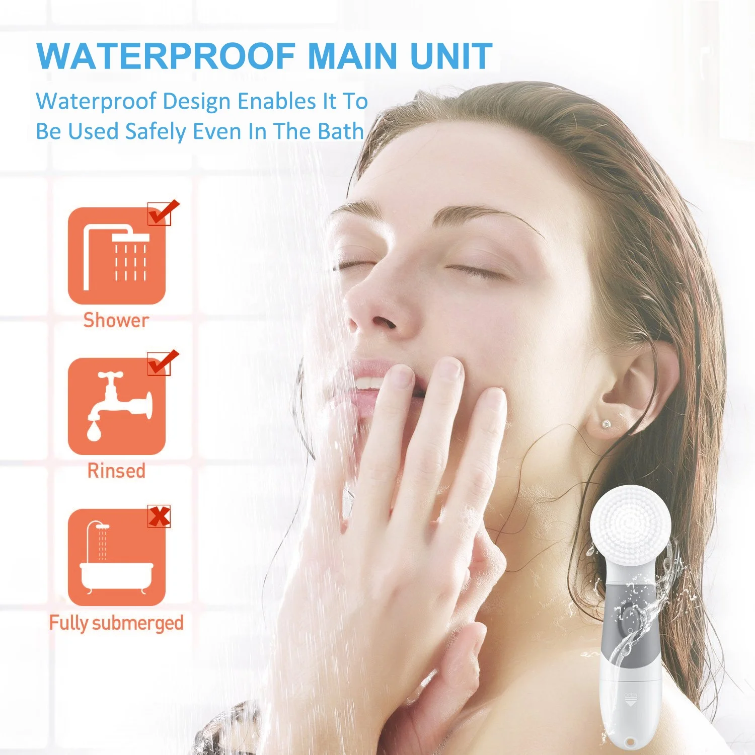 CE ROHS Approved 4 in 1 Electric Rotating Facial Brush Multi-use Deep Cleansing Spin Facial Brush System Waterproof Scrubber