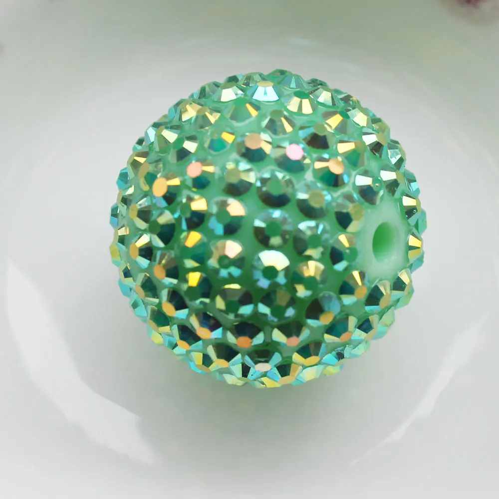 30MM Acrylic Rhinestone Beads Chunky Round Beads Shiny Bling Gumball Beads AB Finish