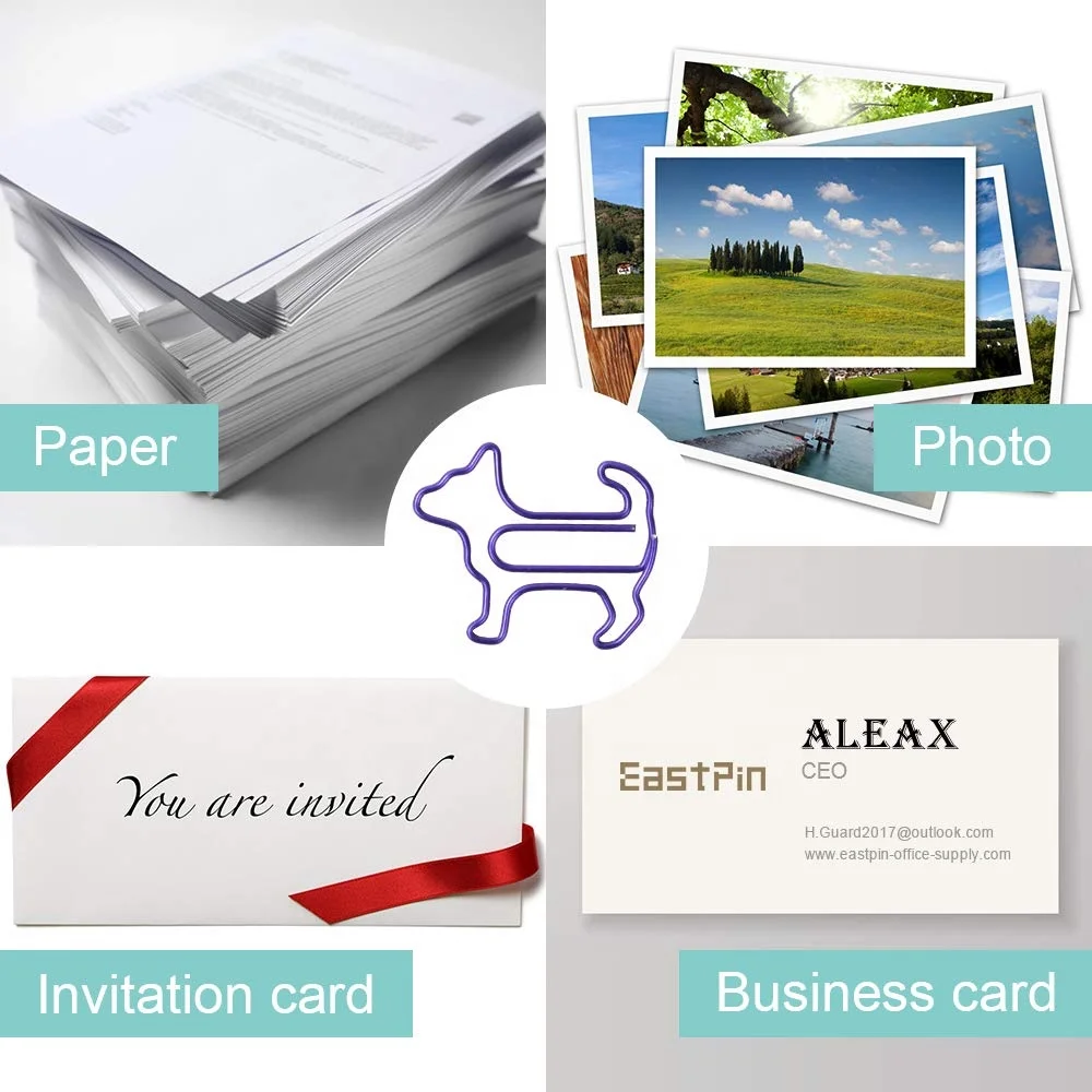 PET coated iron wire hot popular Funny dog shape paper clips