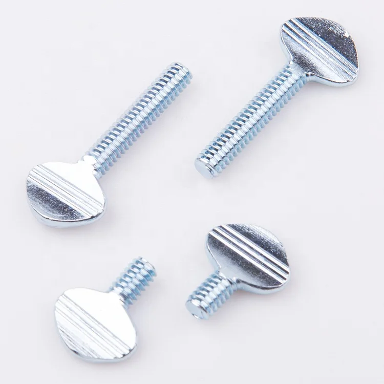 Manufacturer Supply Custom Carbon Steel Zinc Plated Round Head Spade Racket Hand Tight Thumb Screw