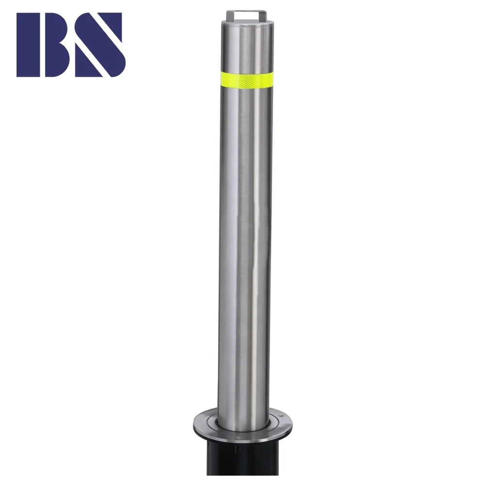 Wholesale Retractable Manual Stainless Steel Bollard 114 Pipe Clamp Parking Post