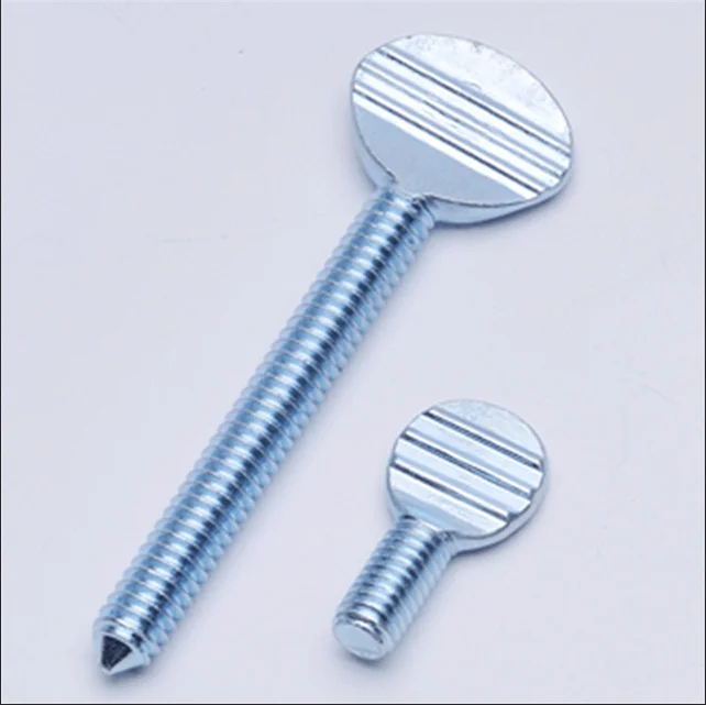 Manufacturer Supply Custom Carbon Steel Zinc Plated Round Head Spade Racket Hand Tight Thumb Screw