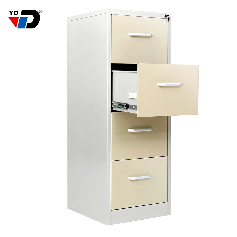 Flat Red 4 Drawers Metal Filing storage Cabinet from Chinese original Luoyang  Furniture