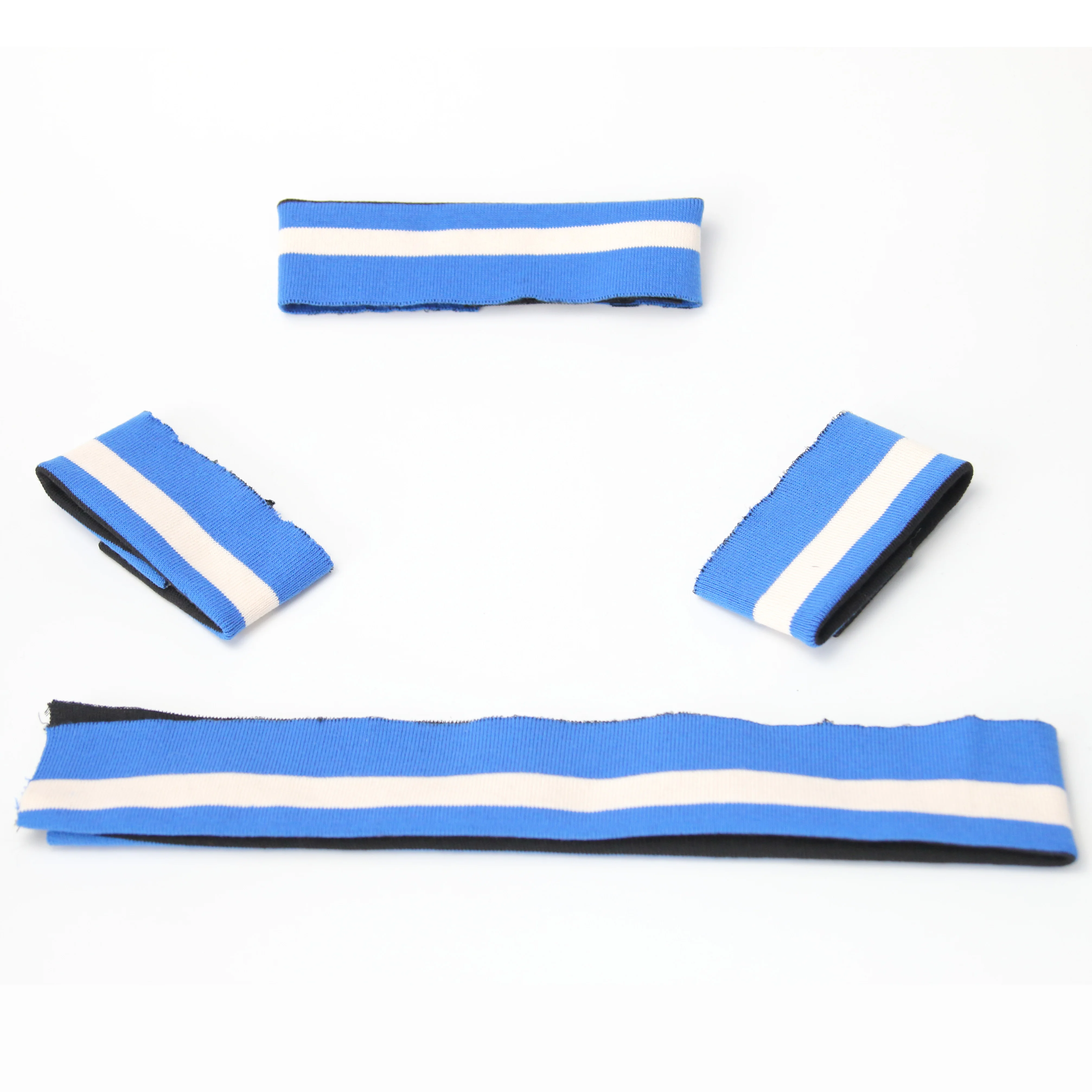 
2x1 stripe rib knit cotton trim cuff 