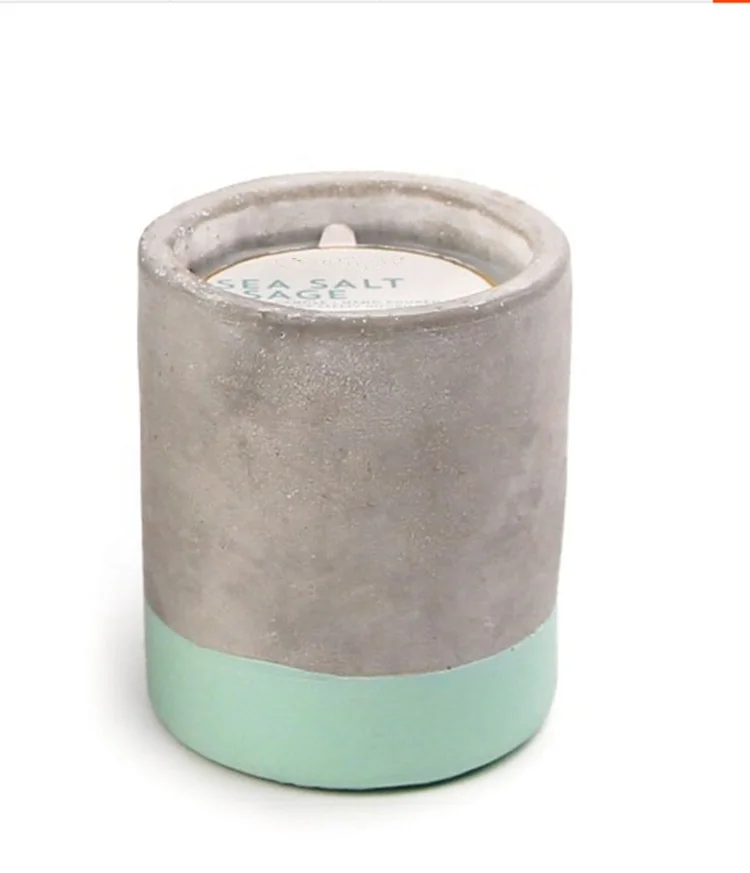 Custom design cement cylinder candle holder concrete candle jar