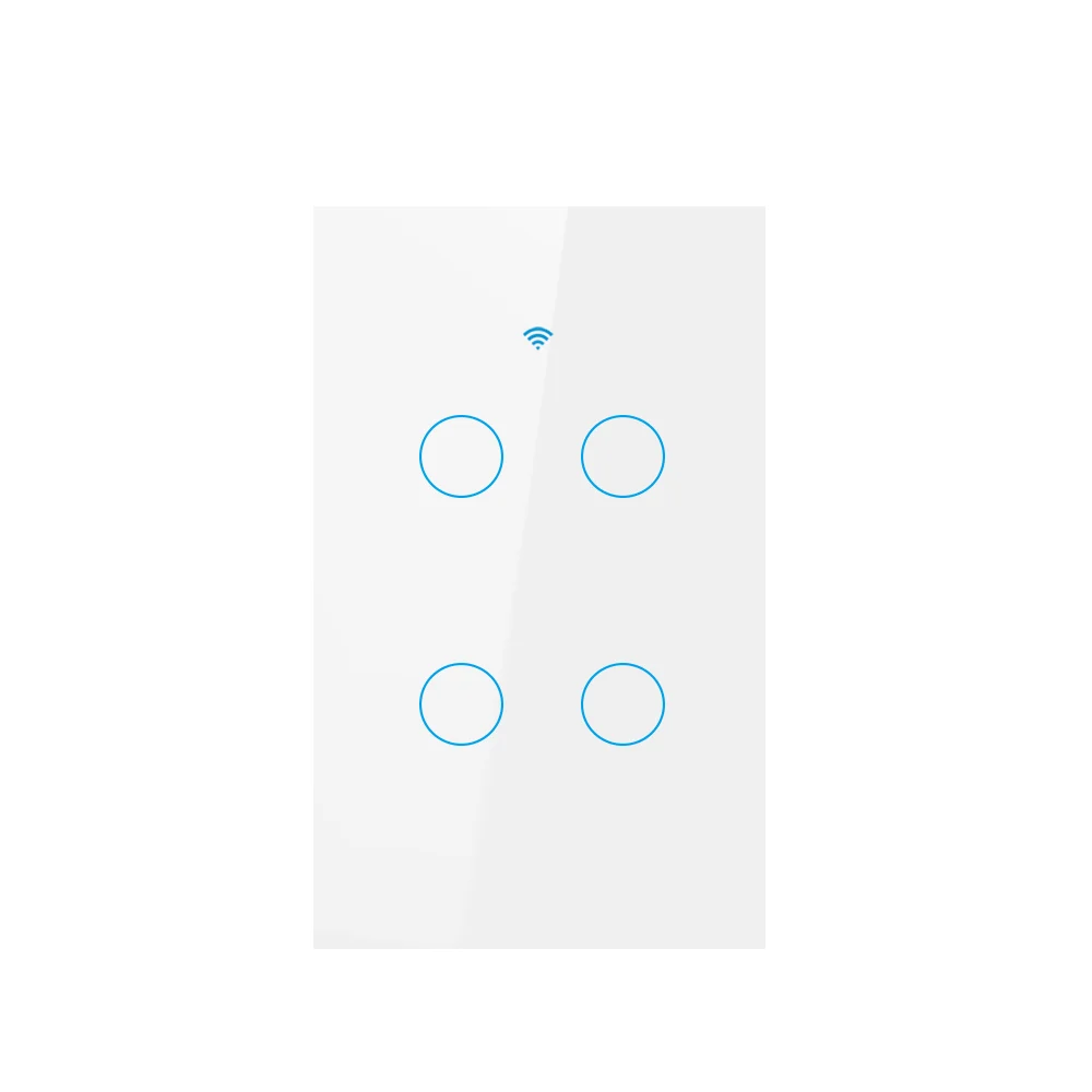 Wifi US 4 gang wall switch Remote Luxury Electrical Voice Control Wall Touch Smart Home Switch Light