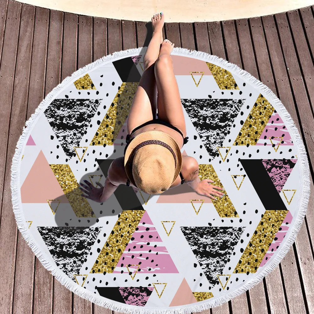 
Hot Sale Thick Terry Tropical Plant Microfiber Beach Towel Tree Leaf Sandyproof Sunblock Beach Blanket Yoga Mat Bath Towel 