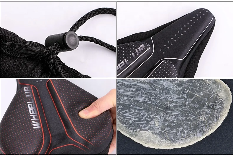 WHEEL UP Bicycle Lycra Breathable Cycling Seat Pad Cushion Shock Absorption Anti-Slip Saddle Cover Pad