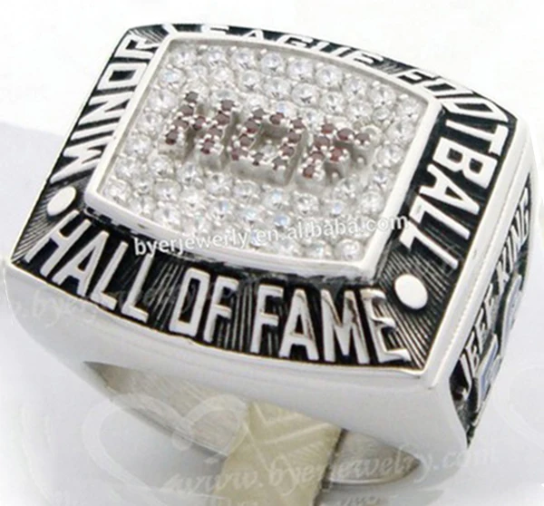 Rose gold plated mens hall of fame Pro football championship ring with high quality
