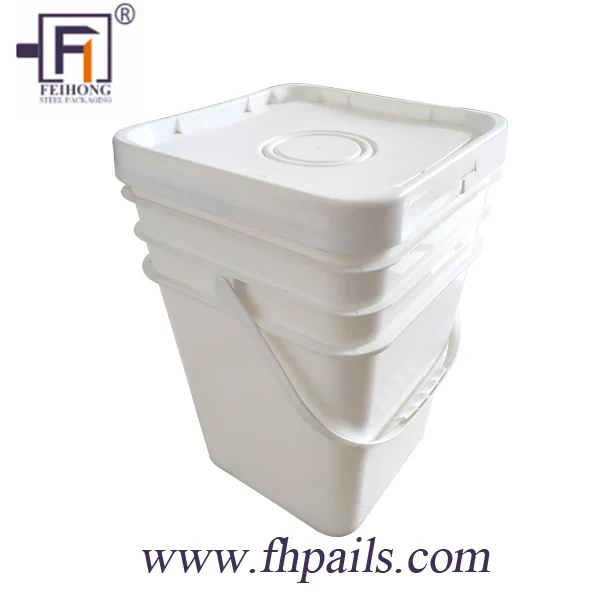 
Competitive Price 16L/18L/20L Square Plastic Container with Lid and Handle for Paint 