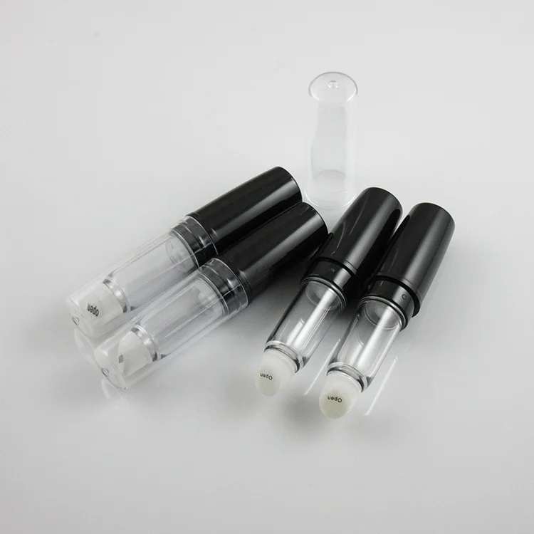 
moq 500pcs TM-LG601 3ml black twist up lip gloss bottle empty lip stain container lip stick pen package 