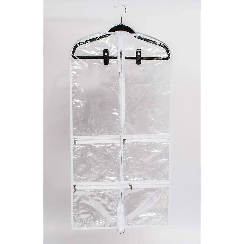 Clear Dance Costume Garment Bag Zippered transparent pvc dress Bags with logo