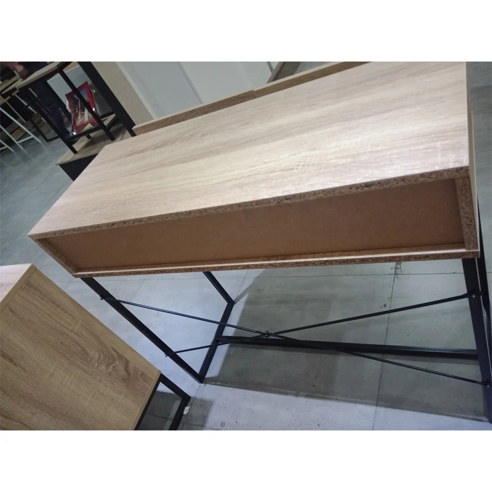 
Entry way console table sturdy metal frame wooden sofa table with 2 drawers 