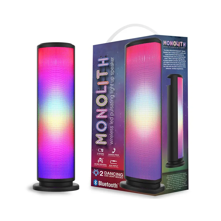 New Super Bass Stereo Cylinder Portable with LED BT Wireless Bluetooth Speaker