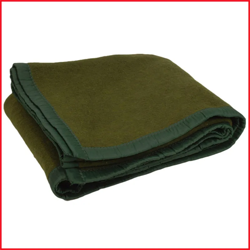 Custom double-sided wool blanket plain color military blanket for hotel rooms