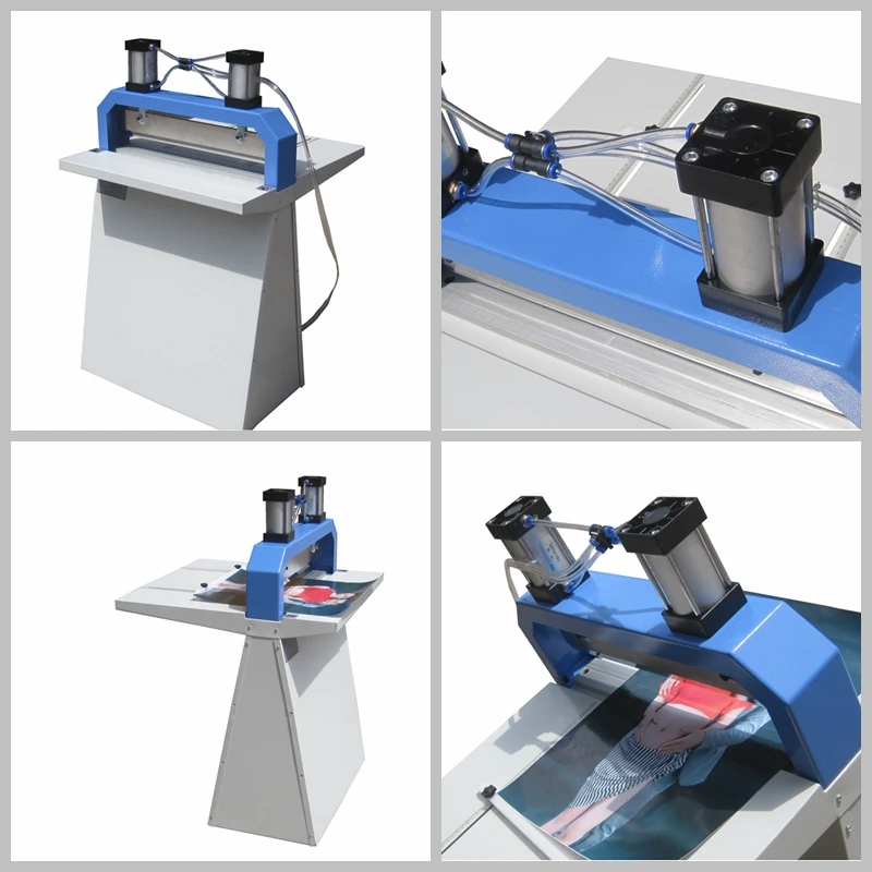 Pneumatic paper creasing machine with stand type manual indentation machines
