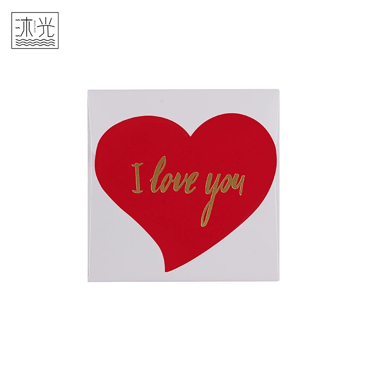 
New Types Small Size Gold Foil Valentines Day Gift Love Heart Greeting Cards 