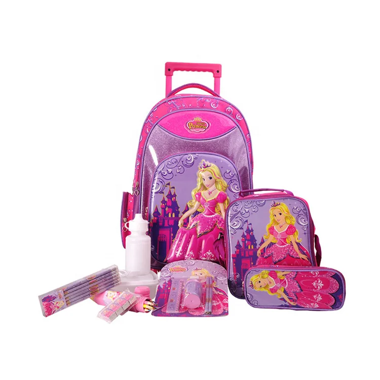 Customized 19Inch Kid Trolley Bag School Bags For Girls Trolley