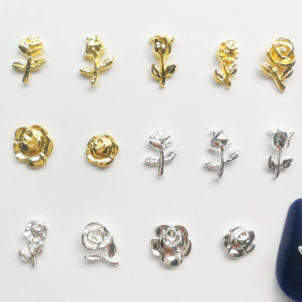 
3D nail art alloy rose jewelry parts nail art rose metal parts metal rose nail art decoration 