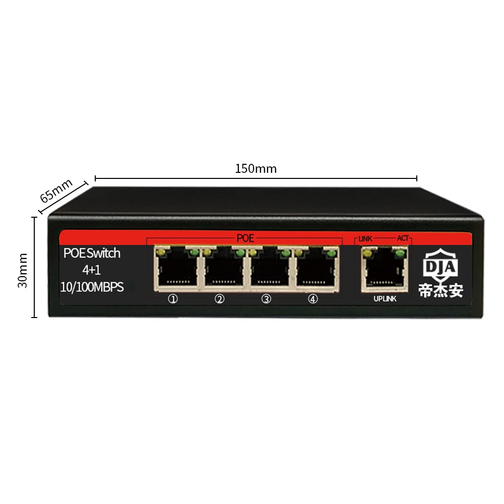 
oem poe switch extender 250m 4 Port 10/100Mbps POE Switch for IP Camera 