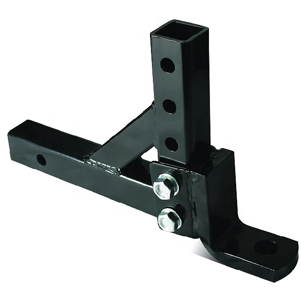Black Steel Adjustable Hitch Ball Mount for Towing