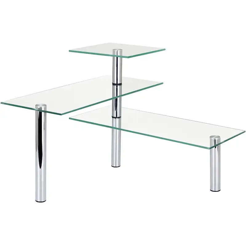 Modern 3-Tier Stainless Steel Kitchen Shelf Organizer for Spice Storage and Tempered Glass Home Storage Organization